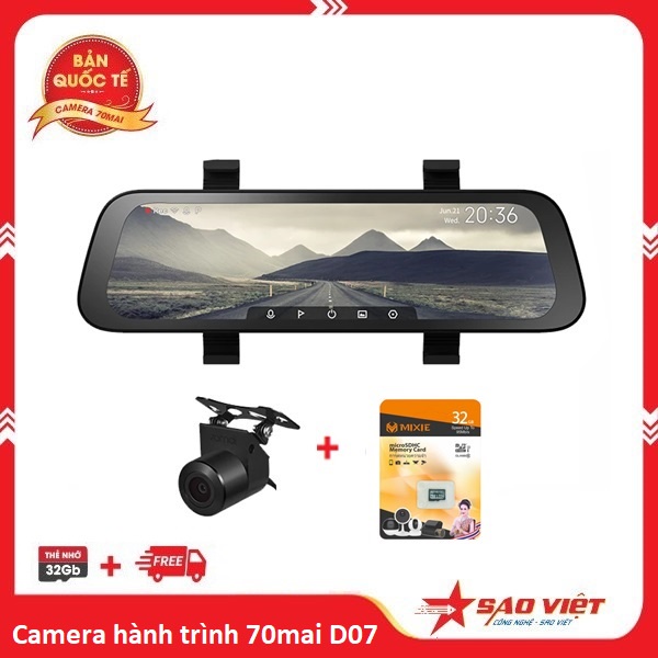 Camera Hành Trình Gương Xiaomi 70mai Rearview Dashcam Wide D07