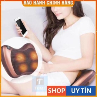 Gối masage 8 Bi Hồng Ngoại Công Nghệ Nhật Bản + tặng đầu cắm xạc trên ô tô
