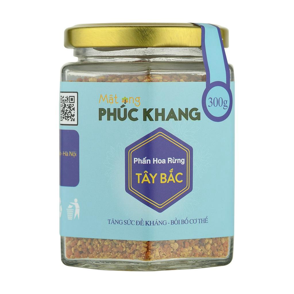 Phấn hoa rừng tây bắc tự nhiên Phúc Khang  - Hũ thủy tinh 300g - Giúp An Thần – Giảm Mất Ngủ - Làm mềm mịn da sâu