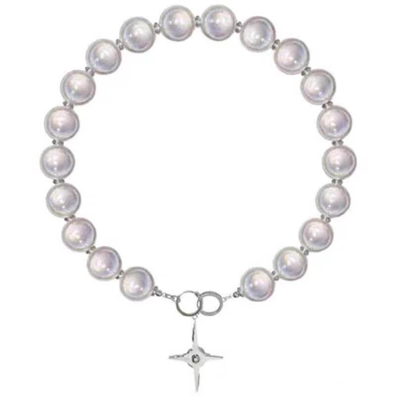 Vòng cổ choker đính hạt ngọc trai dạ quang phong cách Hàn Quốc 2021 thời trang