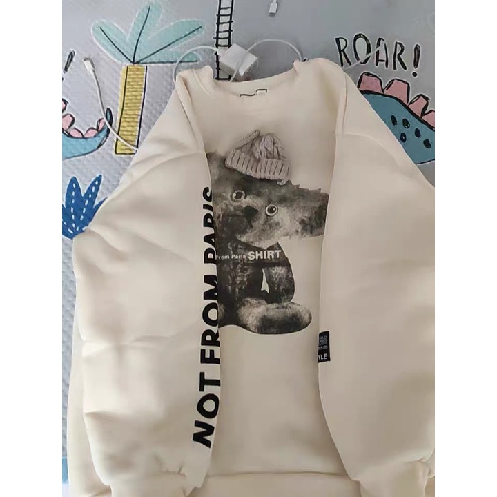 Áo khoác form rộng,Áo sweater nỉ , Áo Hoodie Ulzzang Form rộng hình gấu Hot trend Thời Trang Thu Đông siêu đẹp | BigBuy360 - bigbuy360.vn