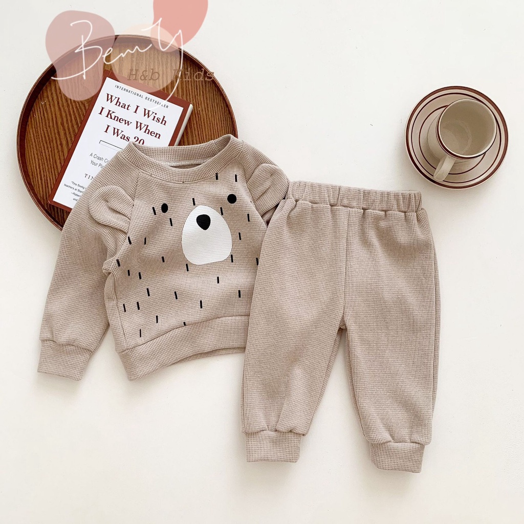 Bộ dài tay chất tổ ong gấu thỏ thu đông cho bé Namkidshop