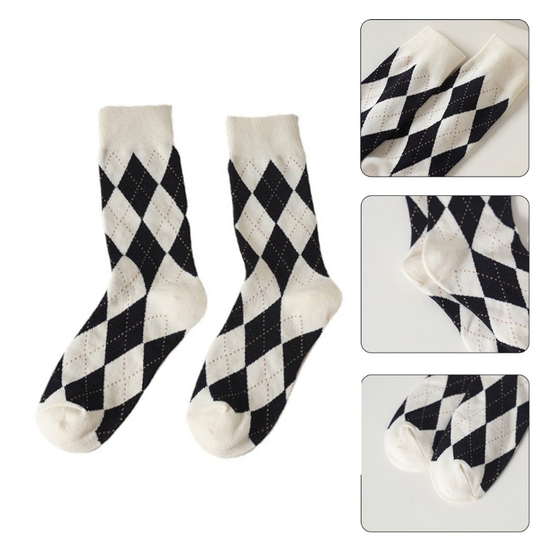 Vớ cotton cổ cao 10MK màu sắc tương phản phong cách Nhật Bản cho nam và nữ