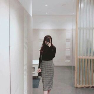 Chân váy midi dáng dài chất umi