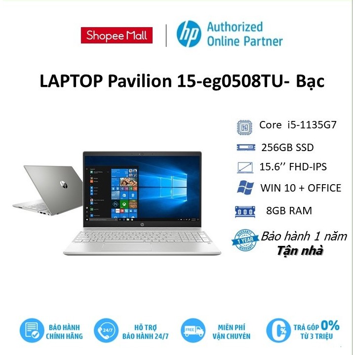 Laptop HP Pavilion 15-eg0508TU/eg0506TU (Core i5-1135G7 | 8GB | Intel Iris Xe | 15.6 inch FHD | Win 10 |