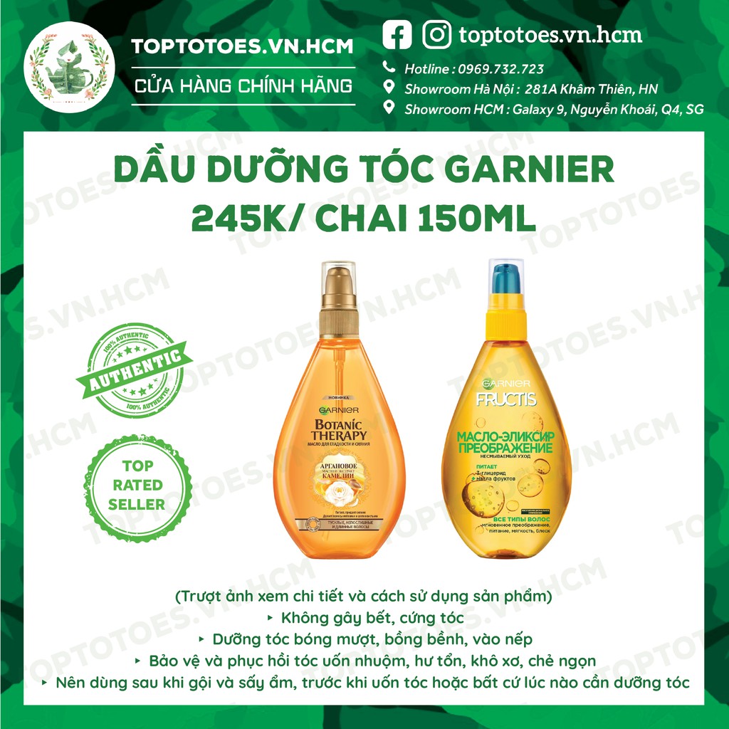 Dầu dưỡng tóc Garnier Fructis/ Botanic Therapy dưỡng tóc bóng mượt, không bết