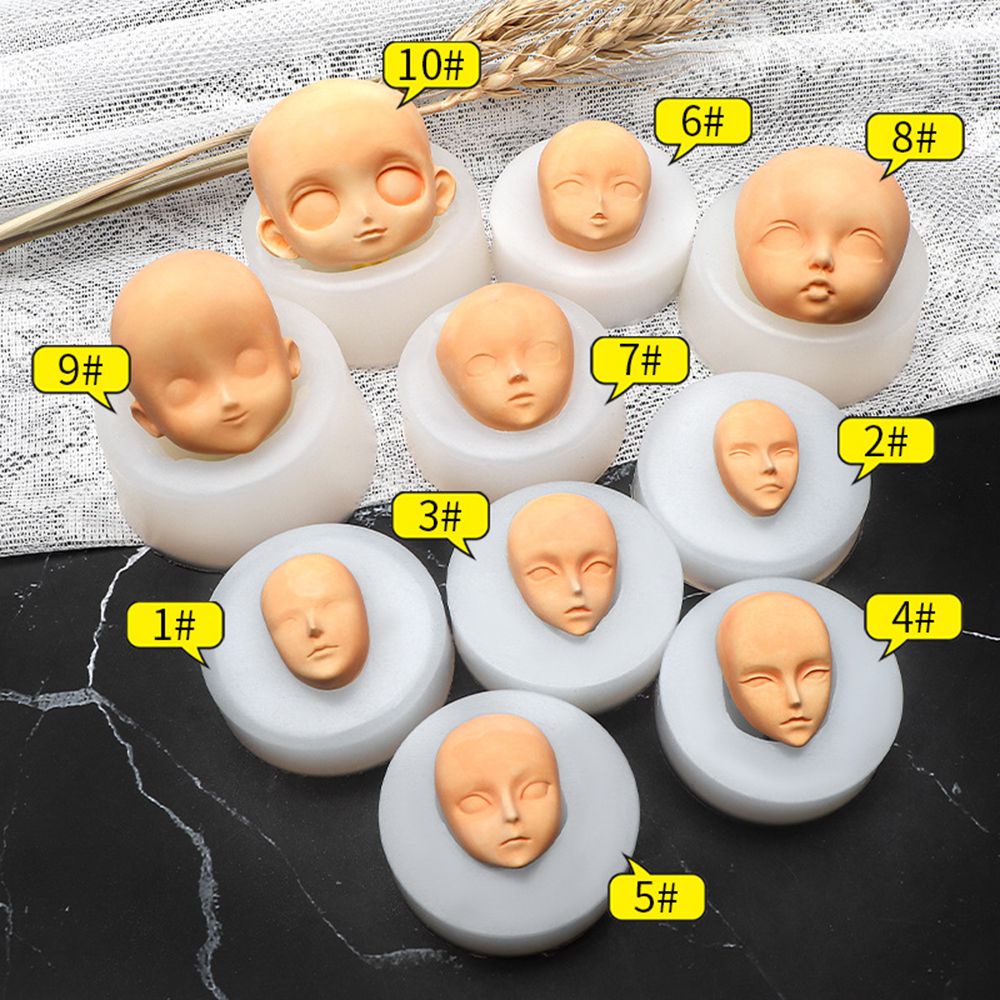 FASHYUNER Khuôn silicon tạo hình mặt búp bê em bé 3D phiên bản Q DIY