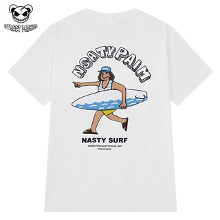 Áo thun nelly phong cách unisex hình người cầm ván lướt nasty - streetfashion store