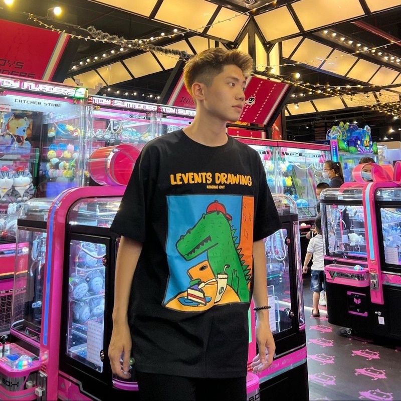 Áo thun LEVENTS Funny Crocodile/ Black tee nam nữ form rộng GTM