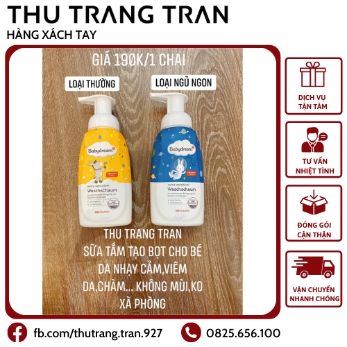 Sữa tắm gội Babydream [hàng nội địa Đức + Bill]