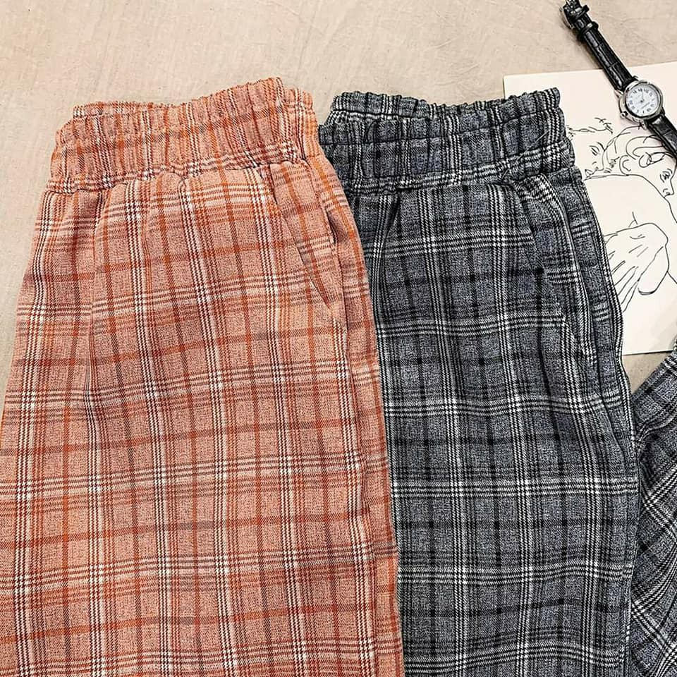 Quần Caro Ống Rộng Ulzzang Unisex