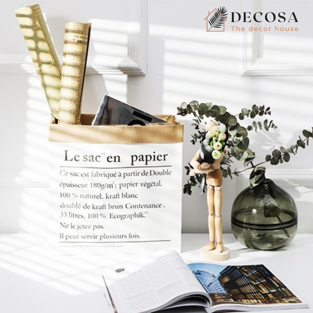 Túi giấy kraft trang trí 2 lớp in họa tiết phụ kiện chụp ảnh DECOSA