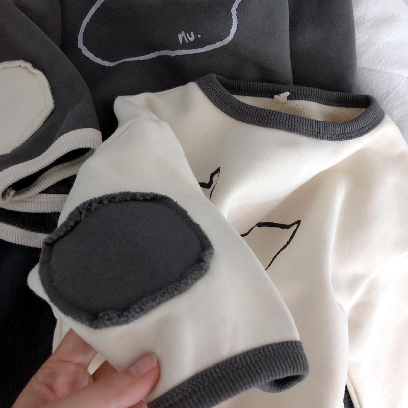 [Babycat] Hàng Có Sẵn Áo Sweater Lông Cừu Dày Chui Đầu Họa Tiết Hoạt Hình Mèo Phong Cách Nhật Bản Hàn Quốc Nhật Bản Siêu Tốt Cho Trẻ Em