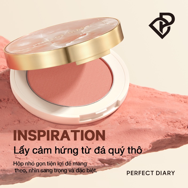 Phấn má hồng PERFECT DIARY phong cách đá quý thô cao cấp sang trọng làm đẹp tự nhiên 4g tùy chọn màu sắc