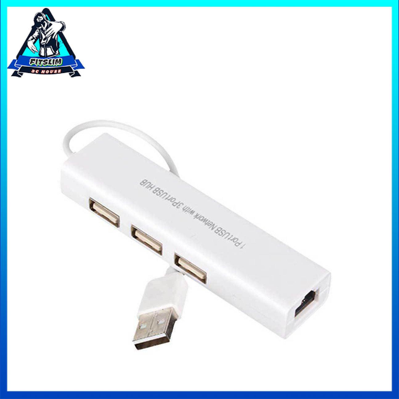 3 cổng USB 2.0 Ethernet RJ45 Bộ điều hợp trung tâm thẻ mạng LAN có dây cho máy Mac