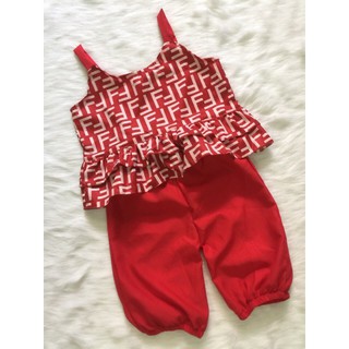 Đồ Bộ Quần Lửng Ống Túm Áo 2 Dây Cho Bé Gái Cao Cấp