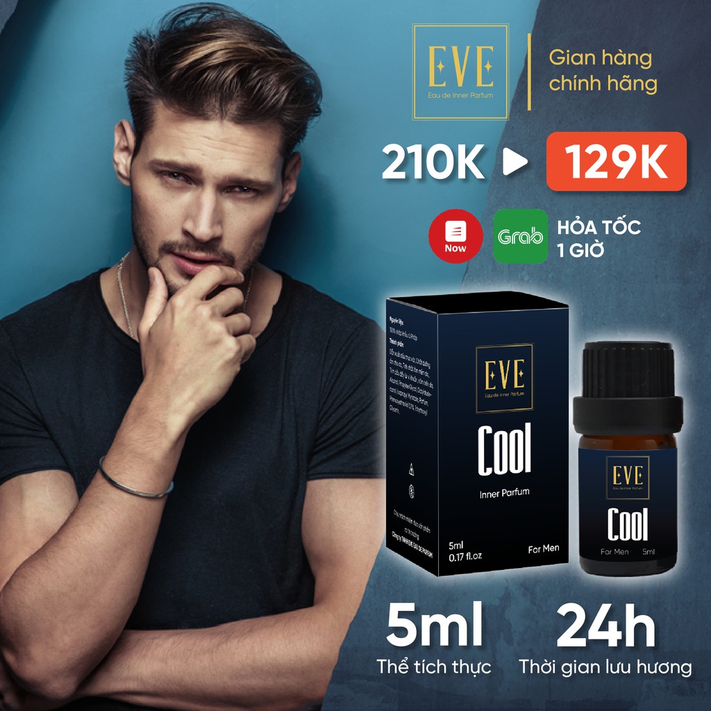 Nước hoa vùng kín nam 5ml COOL - Nuoc hoa vung kin nam EVE - Eau de Parfum nước hoa nam chính hãng (Có che tên sản phẩm)