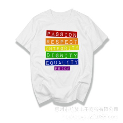 Áo thun cầu vồng mang 6 khẩu hiệu LGBT - AQ023