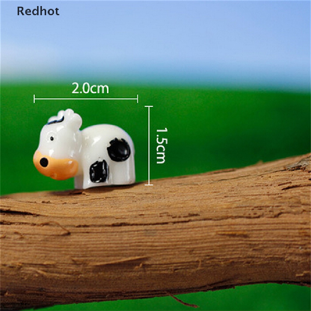 Bộ 2 Mô Hình Bò Sữa Mini Dễ Thương Trang Trí Sân Vườn