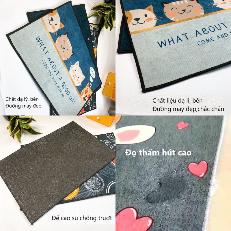Thảm lau chân nhà bếp cao cấp chống trơn trượt, thảm trải sàn nhiều mẫu sang trọng