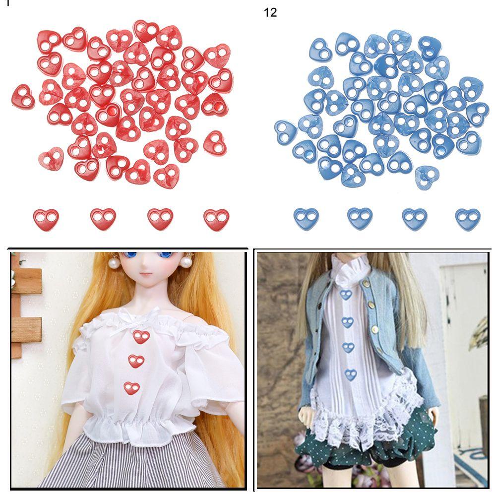 LUOL Set 50 Nút Nhựa Nhiều Màu 4mm Cho Búp Bê