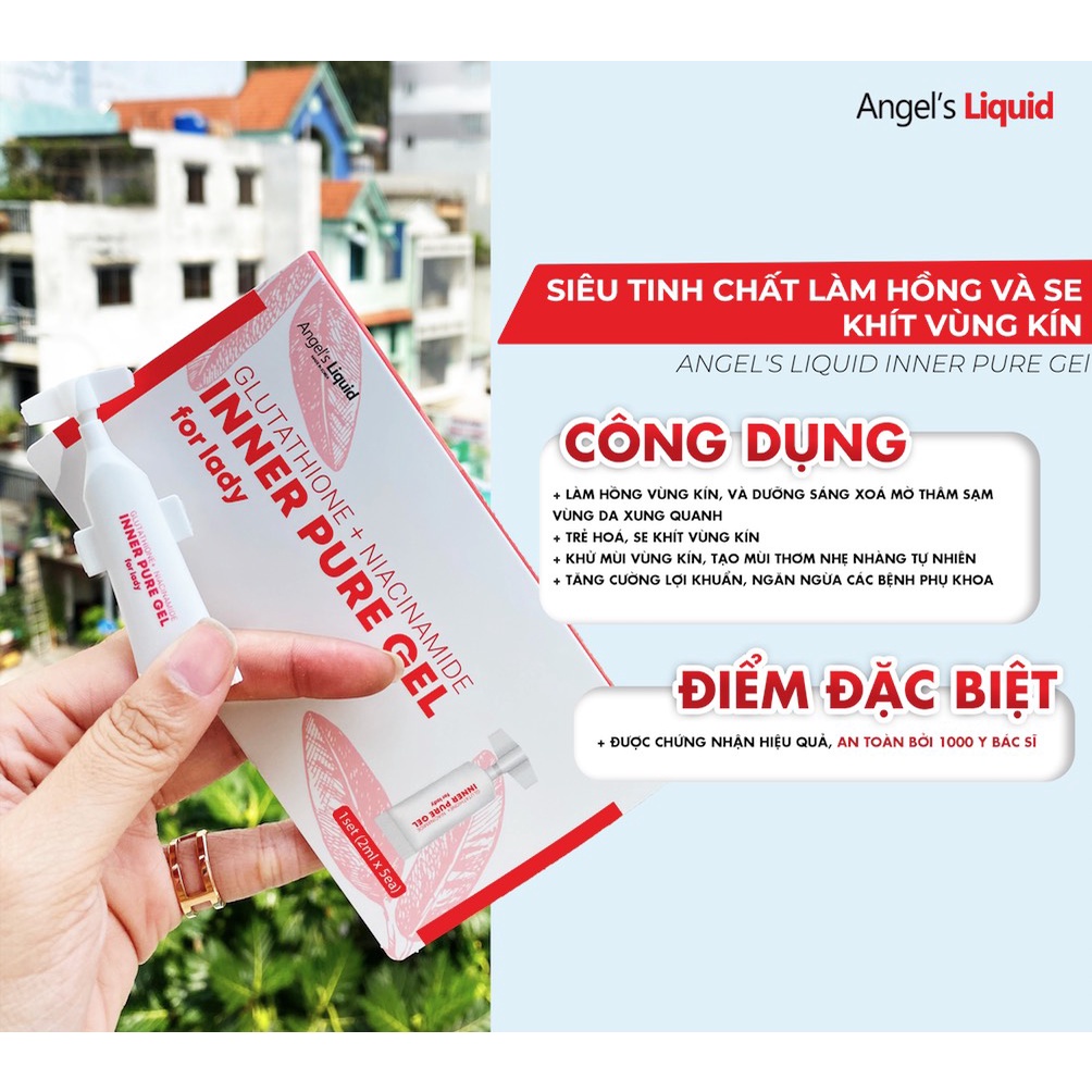 Tinh Chất Làm Hồng Và Se Khít Vùng Kín Angel's Liquid Glutathione + Niacinamide Inner Pure Gel_Angel’s Liquid Chính Hãng