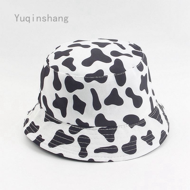 Mũ Bucket Họa Tiết Bò Sữa 2 Mặt HotFREESHIPNón vành tròn unisex Bò Sữa nam nữ phong cách ulzzang