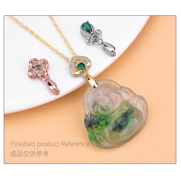 █diy゜ S925 Bạc●Mặt Dây Chuyền Bạc S925 Có Khóa Kẹp Đính Đá Zircon diy