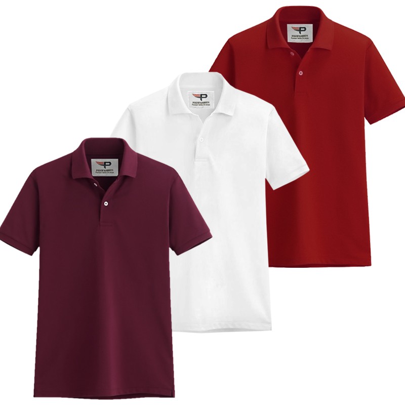 Bộ 3 Áo thun nam cổ bẻ chuẩn phong cách Pigofashion AB19 (xám, trắng, ve chai) (Màu Ghi chú) | BigBuy360 - bigbuy360.vn