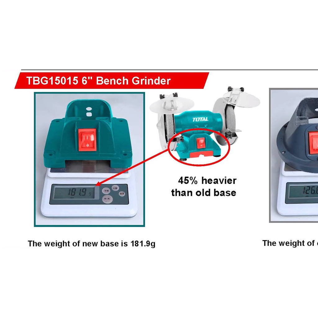 Máy mài 2 đầu 150W CHÍNH HÃNG TOTAL TBG15015 - mài lưỡi dao, mài đồ vật kích thước đá 150mm TOTAL TOOLS WORLD ĐỨC