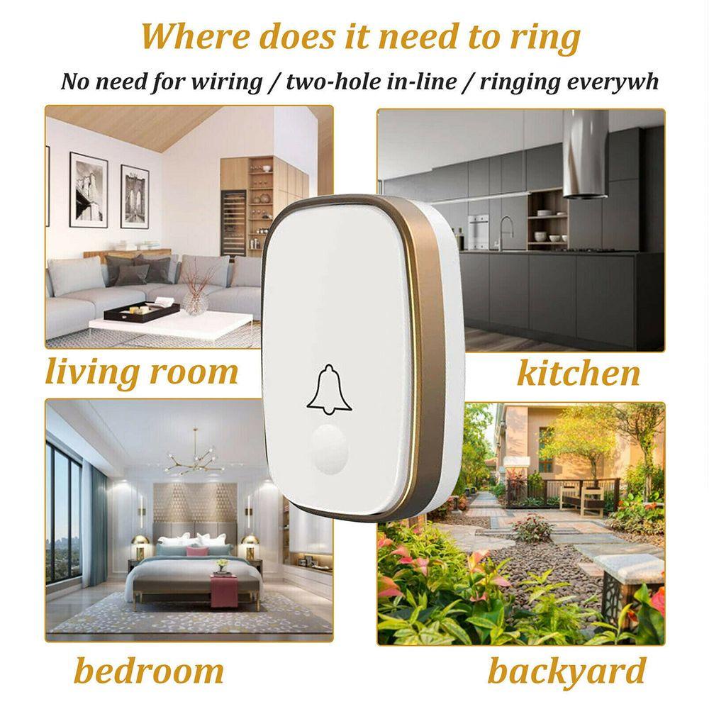 GOGOUP Chuông Cửa Không Dây Chống Thấm Nước Phích Cắm UK