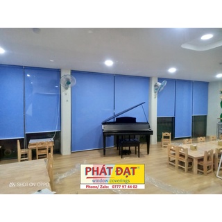 (Đặt theo kích thước) Màn sáo, rèm sáo cuốn 4 màu, vải trơn 2 mặt, chống nắng 100%