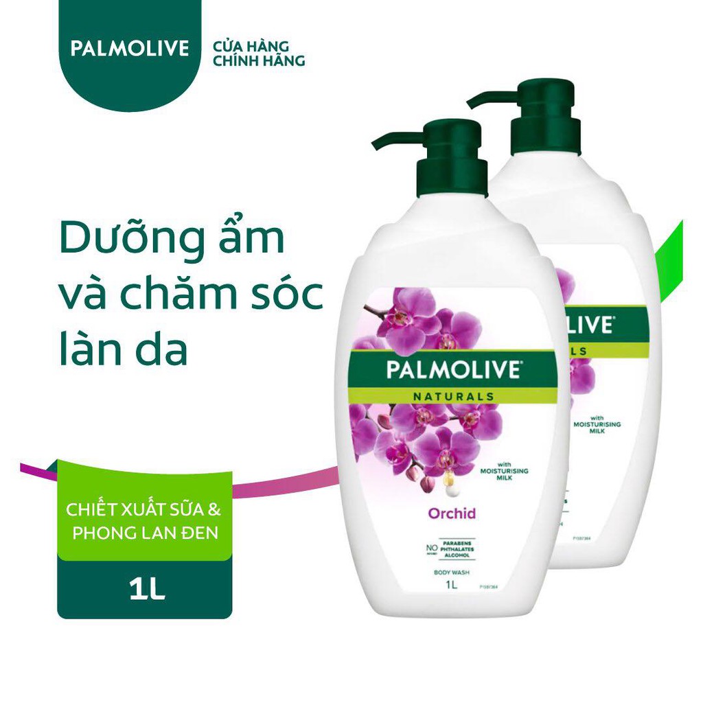 Combo 2 Sữa tắm Palmolive mịn màng quyến rũ 100% chiết xuất từ phong lan 1 Lít/ chai