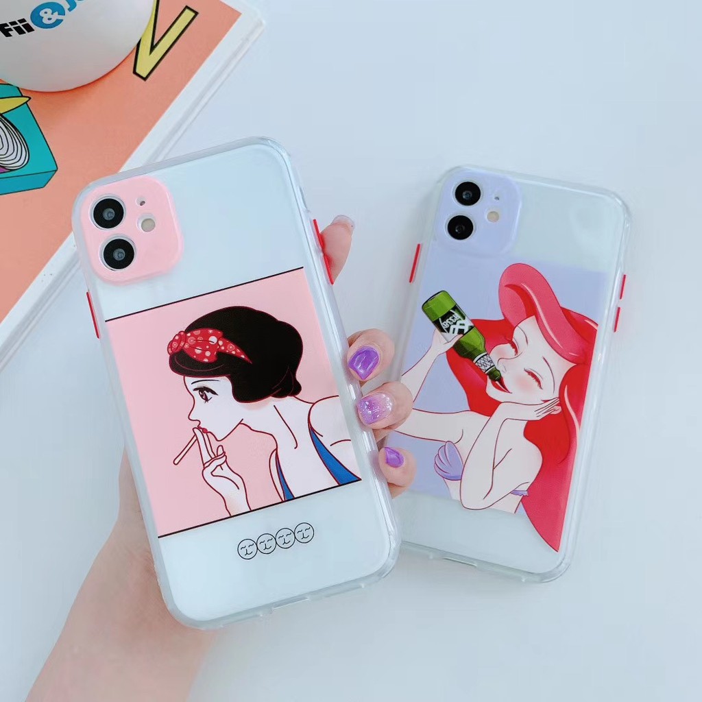 Ốp điện thoại mềm in hình công chúa Disney cho iPhone 11 11Promax 12mini 12 Pro promax 7Plus 7 8 8 X XR XSmax SE2020 | BigBuy360 - bigbuy360.vn