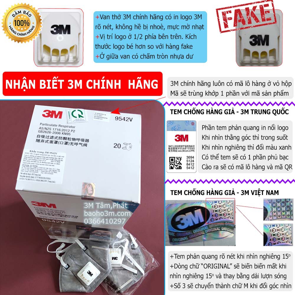 [LẺ 1 CÁI] khẩu trang 3M 9542V xám - quai qua đầu - chống bụi PM2.5 & mùi hoá chất | BigBuy360 - bigbuy360.vn