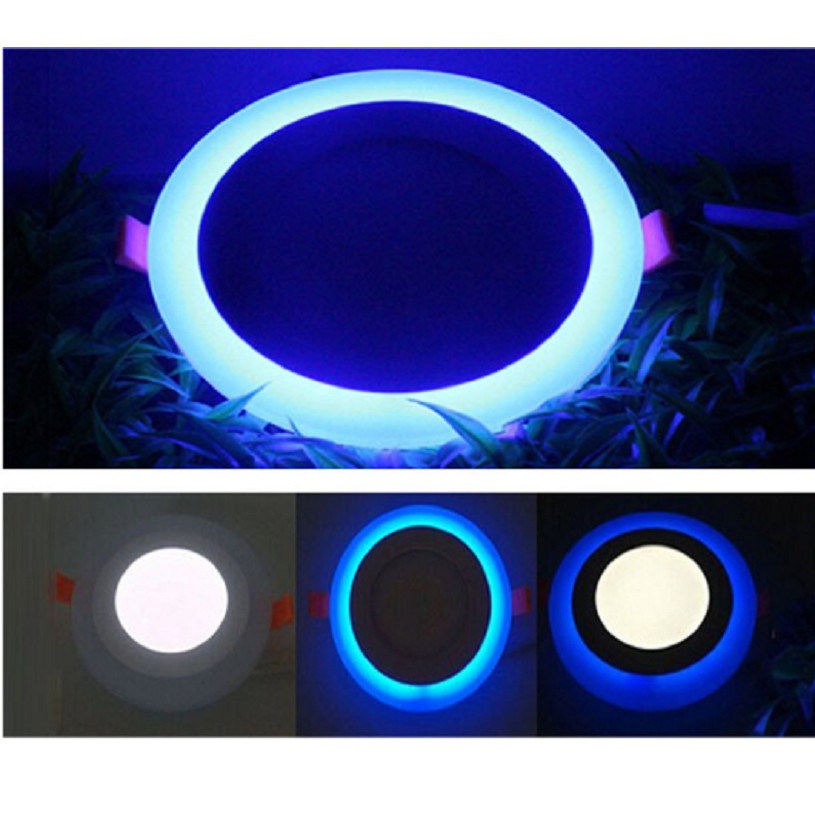Đèn Led Âm Trần Mỏng 3+3W/ 6+3W Viền Màu Xanh Dương, Đèn Trang Trí Phòng Khách, Phòng Ngủ