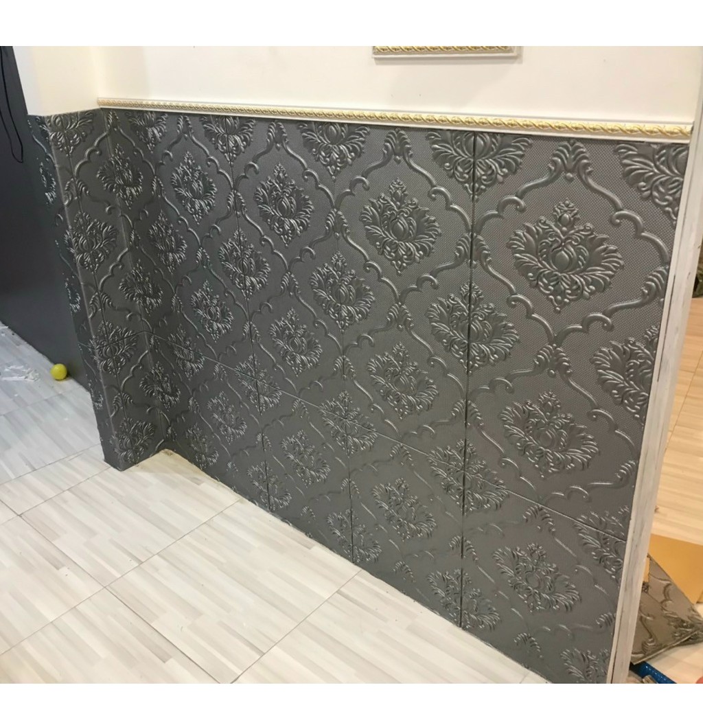 Xốp Dán Tường Giả Gỗ 3D - Loại 1 Kích Thước 70x77cm Có Sẵn KEO - Tấm Dán tường Miếng Dán Tường Vân Gỗ