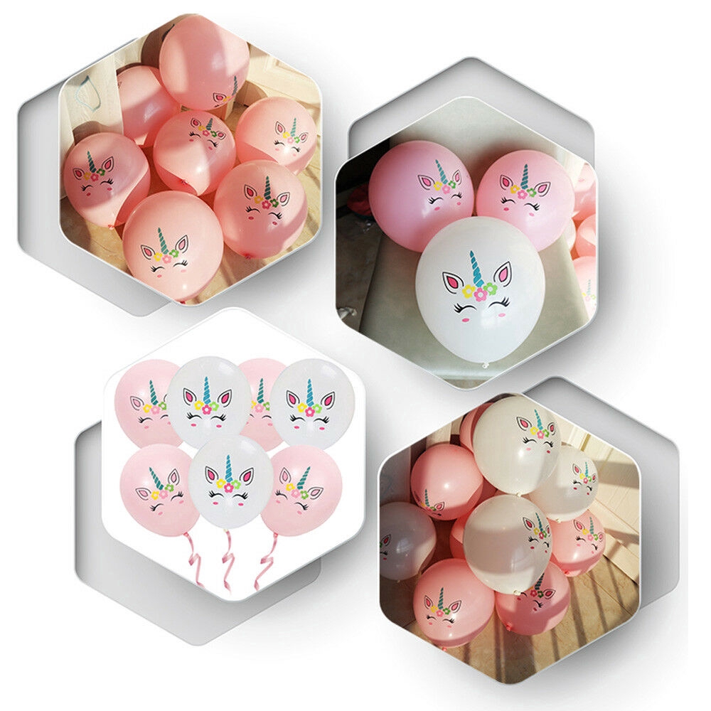 Set 10 bong bóng hình ngựa một sừng dễ thương trang trí tiệc sinh nhật cho bé