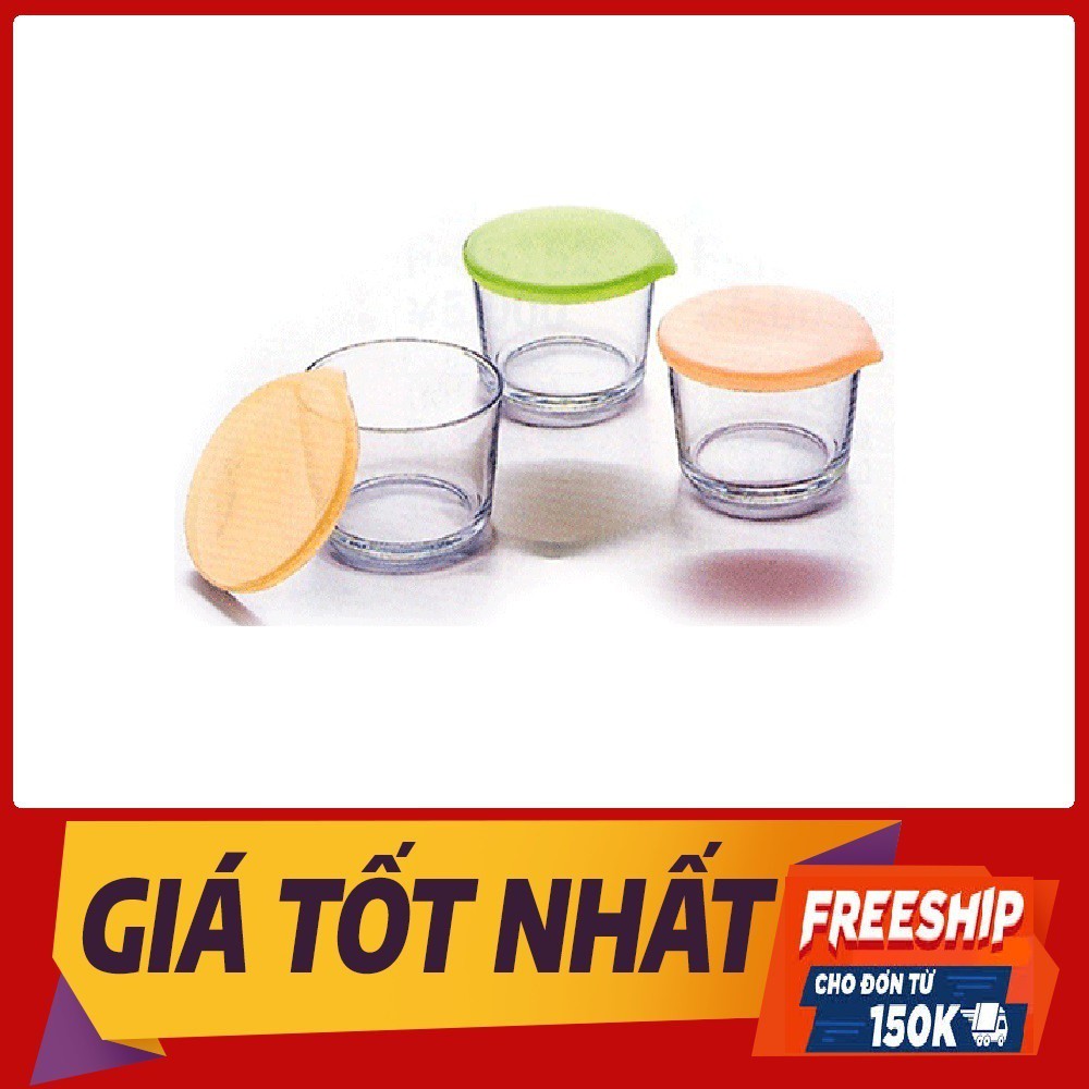 Hộp thủy tinh tròn có nắp đậy làm caramen Nhật Bản