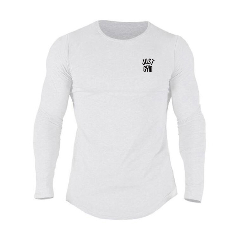 Gyms Sleeve Fitness Fashion Brand Bodybuilding Tshirt Casual Solid Workout Tee Top Men Breathable Sports Long Sleeve T-shirt | BigBuy360 - bigbuy360.vn