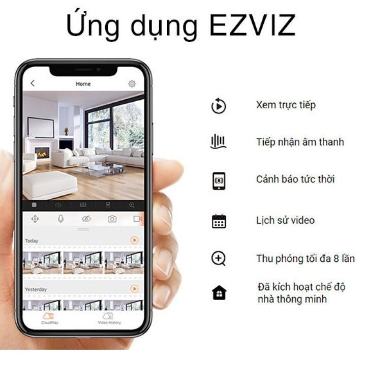 Camera IP Wi-Fi Quay 360° EZVIZ C6N 2MP, Cảm Biến Chuyển Động , Đàm Thoại 2 Chiều - Bảo Hành 2 Năm