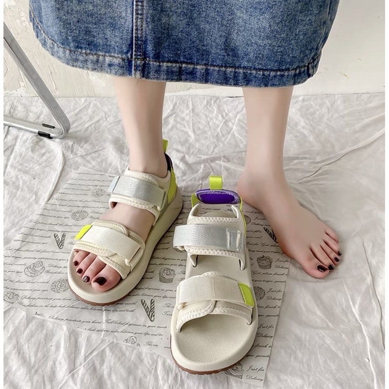 Dép Quai Hậu - Sandal Ulzzang 2 Quai Bảng To Chuẩn Dáng Đế Cao Su Tháo Rời Unisex Nữ Đi Học