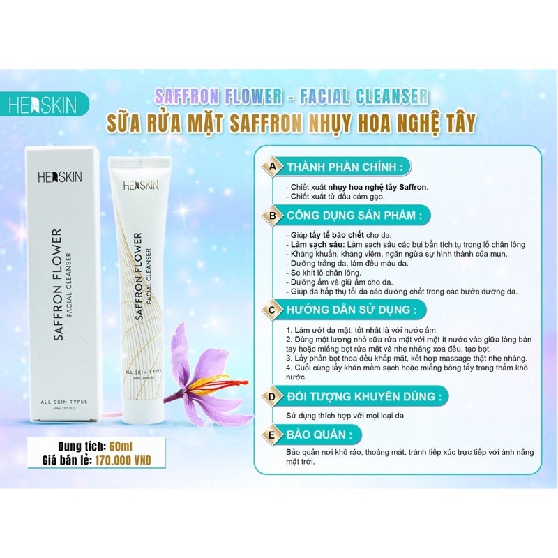 (CHÍNH HÃNG GIÁ TỐT ) SỮA RỬA MẶT HERSKIN PRINCESS WHITE CHAI 60ML (MẪU MỚI) | BigBuy360 - bigbuy360.vn