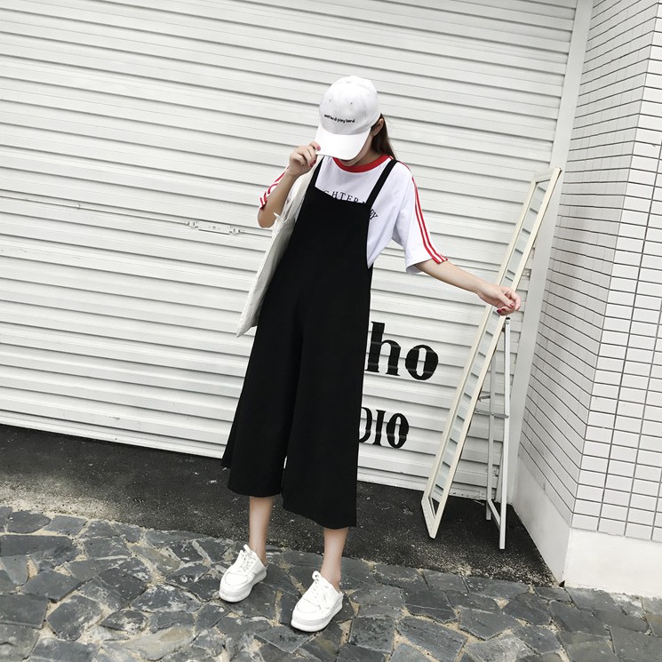 Quần Yếm Jean Màu Đen Ống Rộng Năng Động Thời Trang Cho Nữ | BigBuy360 - bigbuy360.vn