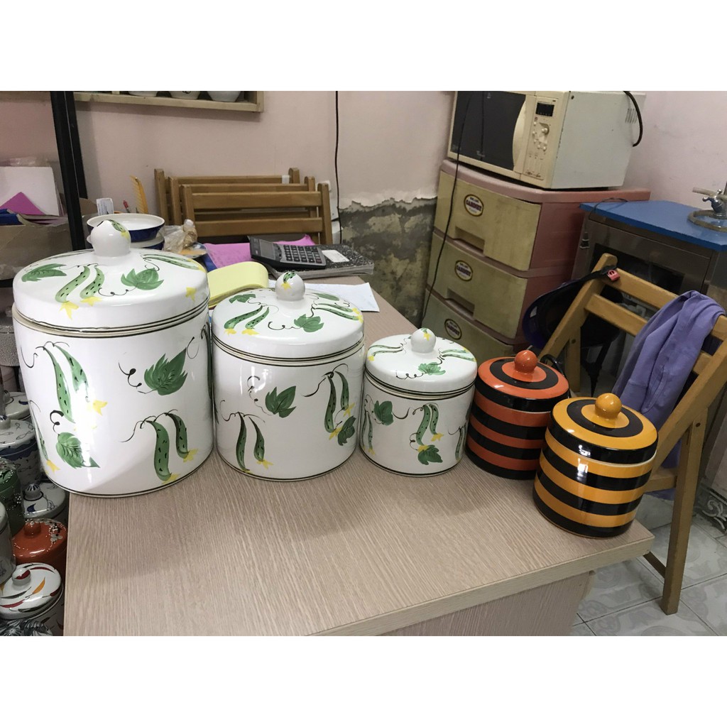 Vại muối dưa cà gốm sứ Bát Tràng siêu xinh giao hình quả ngẫu nhiên