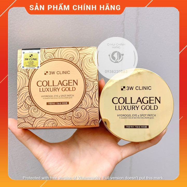 Hộp mặt nạ mắt tinh chất vàng Collagen Luxury Gold Hydrogel Eye.