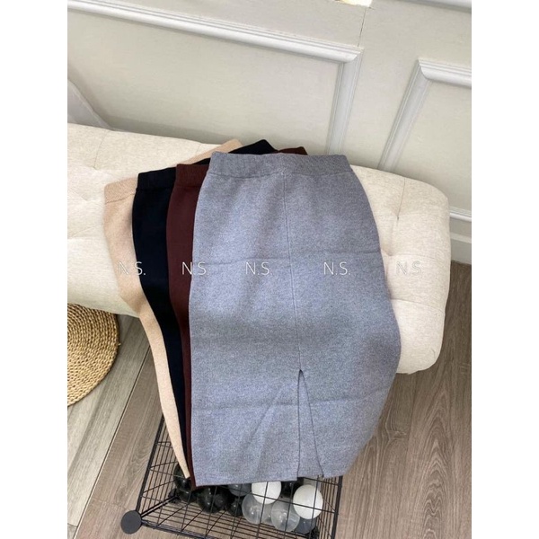 Chân váy len thỏ trơn hàng QCL1