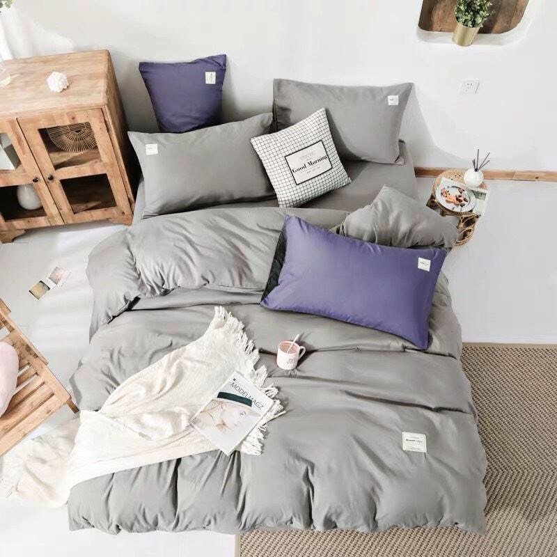 Bộ chăn ga gối Cotton Tici VIE HOME Bedding trơn màu basic dễ trang trí phòng ngủ nhiều kích thước