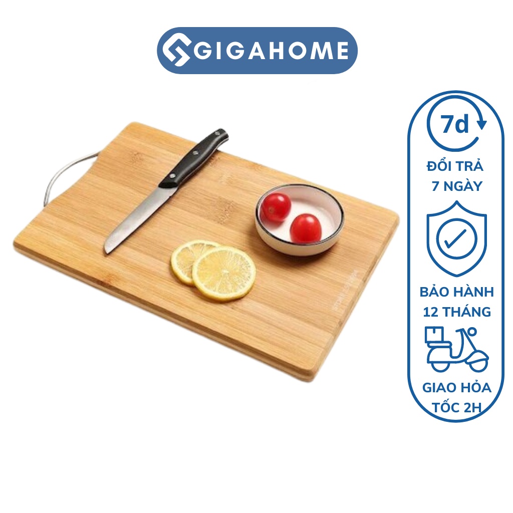 Thớt Gỗ Tự Nhiên GIGAHOME Chặt/Thái/ Kháng Khuẩn Chống Rạn Nứt 32x22cm 9124