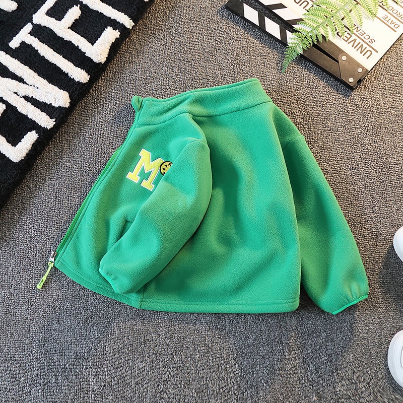 Áo Khoác Lông Cừu Tay Dài Thời Trang Thu Đông 2022 Dành Cho Bé Trai